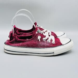 Converse Shoes Women 7 Red Chuck Taylor All Star Shoreline Slip Low Top Sneakers